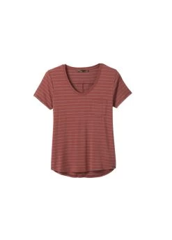 Prana Foundation Short-Sleeve V Neck Top - Women's 7 Prana Foundation Short-Sleeve V Neck Top - Women's -Camping shops 1027990115 Prana WsFoundationSSVNeck ChaiHeatherStripe