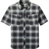 Outdoor Research Wanderer Short-Sleeve Shirt - Men's -Camping shops 1035962882 OutdoorResearch WandererSSShirt BlackPlaid Mens Front