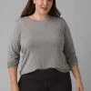 Prana Foundation Long-Sleeve Plus - Women's 2 Prana Foundation Long-Sleeve Plus - Women's -Camping shops 1035982017 Prana FoundationLSPlus HeatherGrey Wmns Front