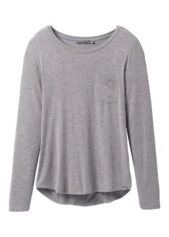 Prana Foundation LS Crew Neck Top -Camping shops 1035982021 Prana FoundationLSCrew HthrGrey Wmns Front
