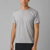 PrAna Crew T-Shirt Tall - Men's -Camping shops 1035987652 Prana PranaCrewTshirtTall MediumHeatherGrey Mens Front