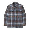 Patagonia Long Sleeve Organic Cotton Midweight Fjord Flannel - Men's -Camping shops 1035995985 Patagonia LSOrganicCottonMidweightFjordFlannelShirt ForagePlumeGrey Mens Front