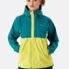 Rab Downpour Eco Jacket - Women's -Camping shops 1035996519 Rab DownpourEcoJacket AquamarineZest Wmns Front