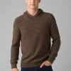 Prana North Loop Hooded Sweater - Men's -Camping shops 1035998210 Prana NorthLoopHoodedSweater Sepia Mens Front