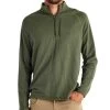 Bamboo Heritage Fleece 1/4 Zip - Men's -Camping shops 1036000338 Freefly BambooHeritageFleeceQuarterZip GallatinGreen Mens Front