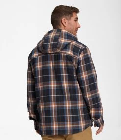 Camping shops -Camping shops 1036000523 TheNorthFace HoodedCampshireShirt FederalBlueLargeHalfDomePlaid2 Mens Rear