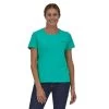 Patagonia P-6 Mission Organic T-Shirt - Women's -Camping shops 1036005761 Patagonia P6MissionOrganicTShirt FreshTeal Wmns Front