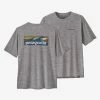 Patagonia Capilene Cool Daily Graphic Shirt - Waters - Men's -Camping shops 1036006085 Patagonia CapileneCoolDailyGraphicShirtWaters BoardshortLogoAbaloneBlueFeatherGrey Mens Front