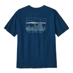 Patagonia 73 Skyline Organic T-Shirt - Men's -Camping shops 1036006162 Patagonia 73SkylineOrganicTShirt LagomBlue Mens Rear