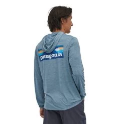 Patagonia Capilene Cool Daily Graphic Hoody - Men's -Camping shops 1036006379 Patagonia CapileneCoolDailyGraphicHoody BoardshortLogoLightPlumeGreyXDye Mens Rear