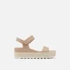 Sorel Cameron Flatform Sandal - Women's -Camping shops 1036008414 Sorel CameronFlatformSandal HonestBeige Wmns Front