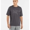 Arc'teryx Cormac Logo Short-Sleeve - Men's -Camping shops 1036011572 Arcteryx CormacLogoSS BlackHeather Mens Front